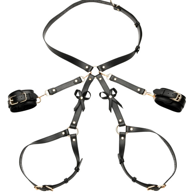 BONDAGE RESTRAINT HARNESS WITH BOWS MED/LARGE