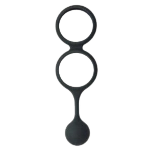 SCROTUM RING WITH WEIGHTED BALL BANGER-BLACK