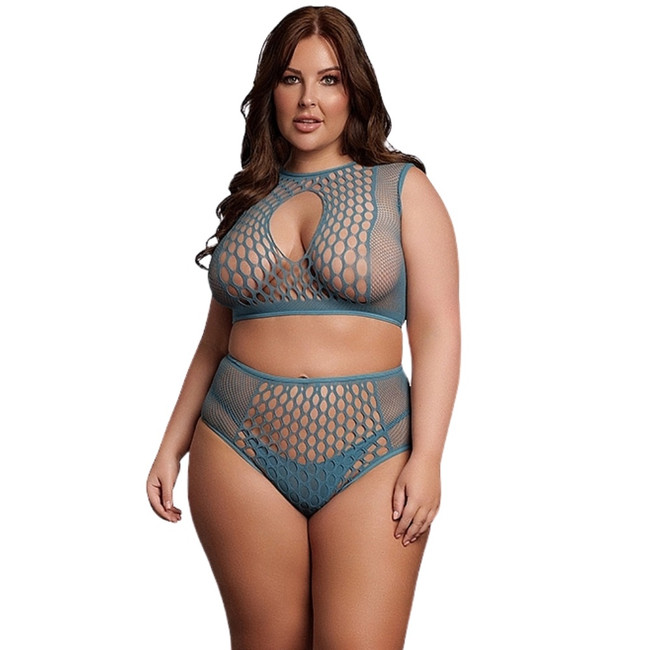 QUEEN DUO NET KEY-HOLE BRA SET
