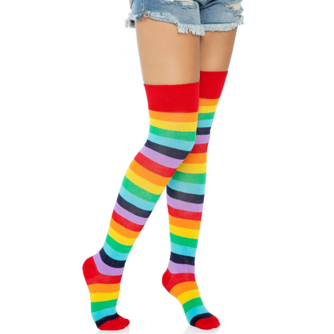 RAINBOW FUN THIGH HIGH SOCKS