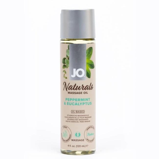 JO NATURALS MASSAGE OIL PEPPERMINT & EUCALYPTUS