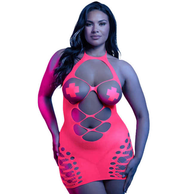 APHRODISIAC BODICE HALTER DRESS WITH PASTIES