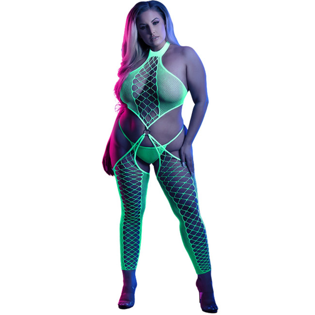 QUEEN HIGH VOLTAGE HIGH NECK BODY STOCKING AND G STRING