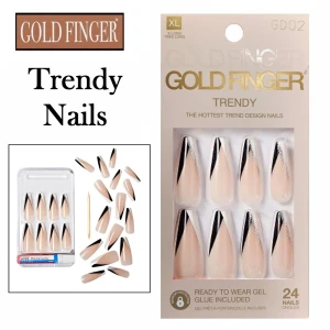Gold Finger Trendy XL Nails #GD02