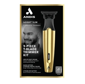 Andis InSight Slim Cordless 9-Piece T-Blade Trimmer Kit