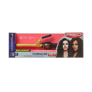 Red by Kiss Ceramic Tourmaline Professional Curling Iron 3/4" Red by Kiss Ceramic Tourmaline Professional Curling Iron 3/4"