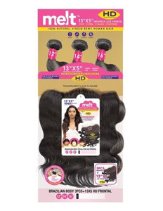 Janet Melt with 13x5 Frontal Brazilian Body 10"12"14" #Natural Janet Melt with 13x5 Frontal Brazilian Body 10"12"14" #Natural