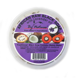 By Natures Black Soap Tub w/ Lavender Oil 8oz By Natures Black Soap Tub w/ Lavender Oil 8oz