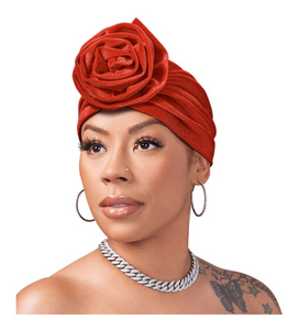 RED By Kiss Velvet Top Knot Turban #HQ60 - Red