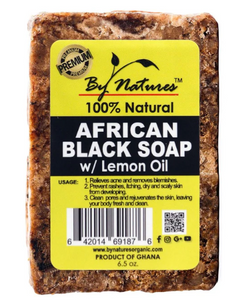 By Natures African Black Soap With Lemon Oil 6.5oz By Natures African Black Soap With Lemon Oil 6.5oz