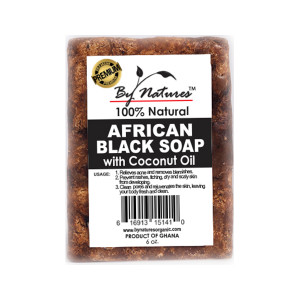 By Natures African Black Soap With Coconut Oil 6.5oz