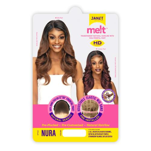Janet Melt  HD 13x6 Swiss Lace "Nura" #1B