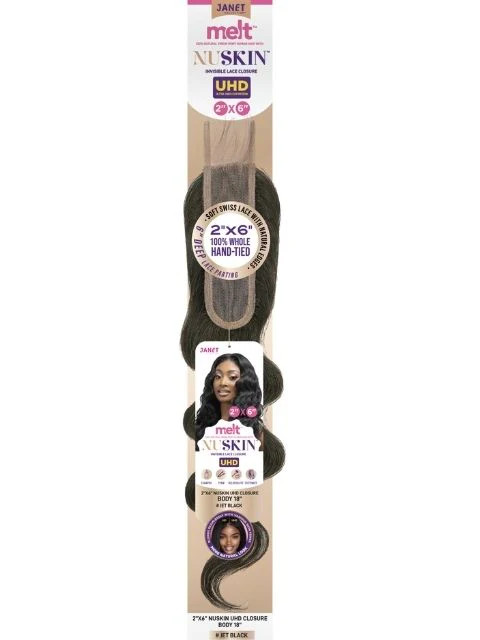 Janet Melt Nu Skin  "2x6 Body Wave" 18" #Natural Black