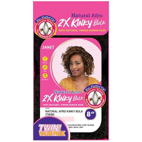 Janet Natural Afo 2x Kinky Bulk 12" #Natural