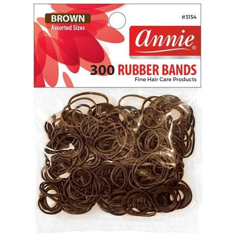 Annie 300 Rubber Bands #Brown