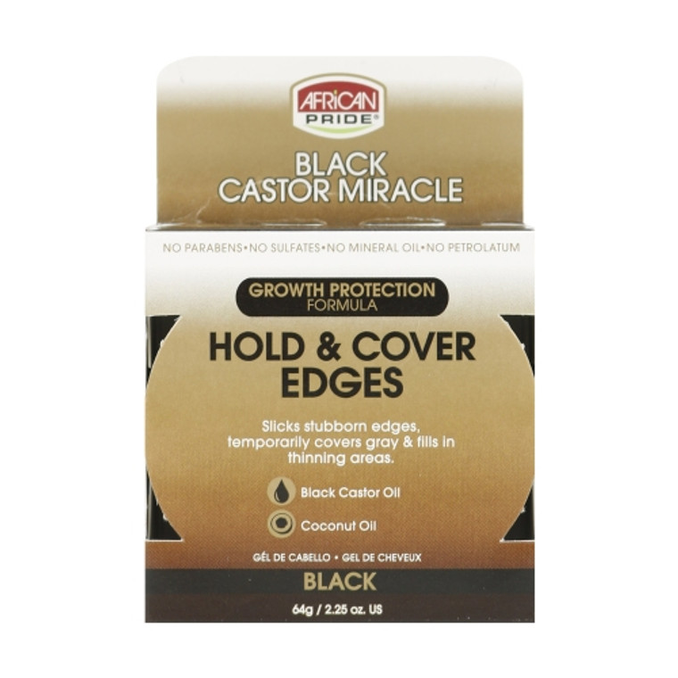 African Pride Black Castor Miracle Hold & Cover Edges 2.25oz