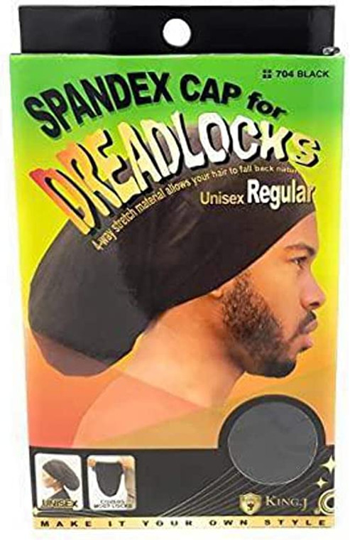 King.J Spandex Cap For Dreadlocks 704 Black