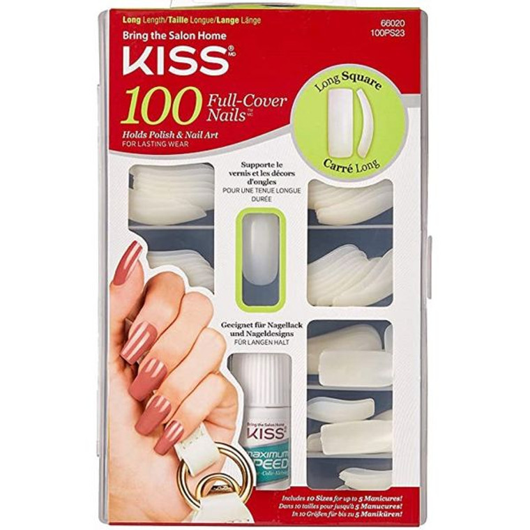 Kiss 100 Full-Cover Nails Long Square #66020