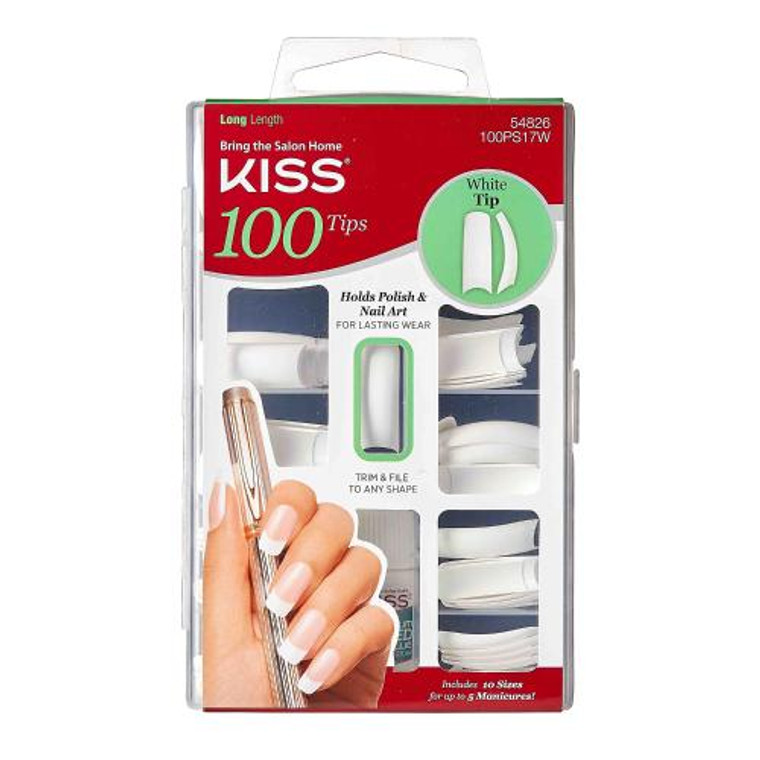 Kiss 100 White Nail Tips #54826