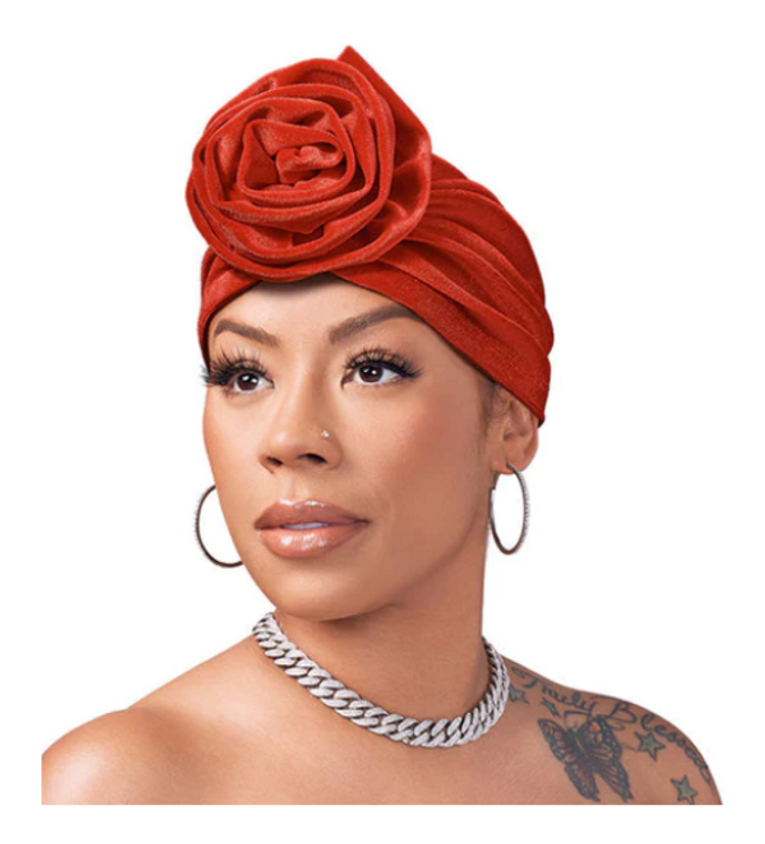 RED By Kiss Velvet Top Knot Turban #HQ60 - Red