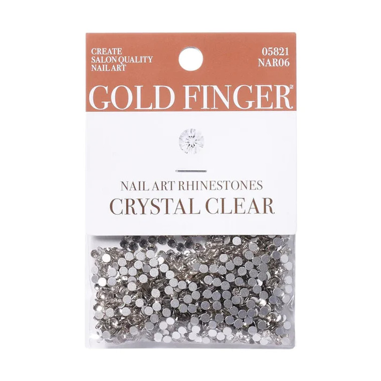 Gold Finger Nail Art Crystal Clear #NAR06