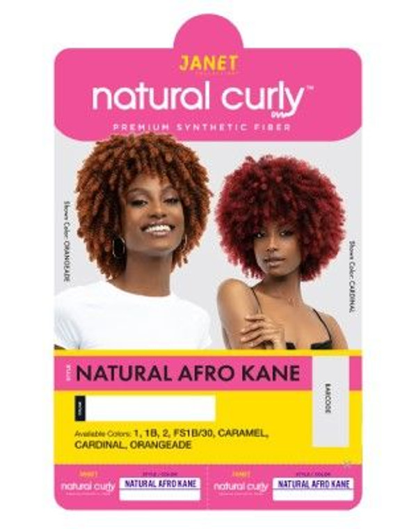 Janet-Natural Curly "Natural Afro Kane" Wig #1B