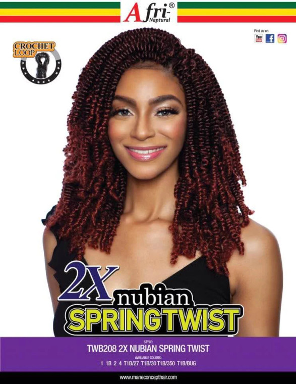 Afri Nubian Spring Twist #1B 8"