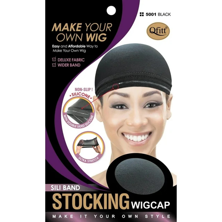 M&M Sili Band Stocking Wig Cap 5001 Black