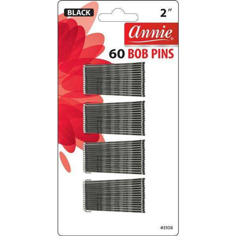 Annie Blk Bob Pins 2" #3108