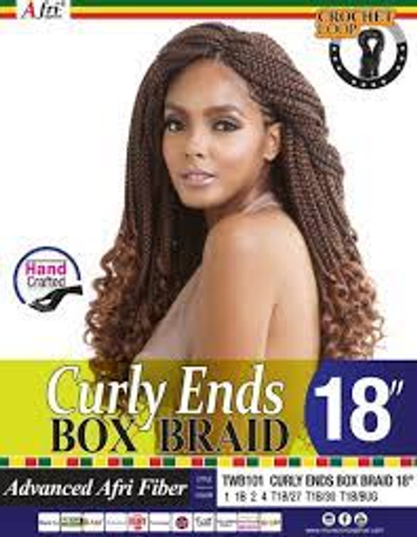 Afri 18" Curly Ends Box Braid #T1B/BUG