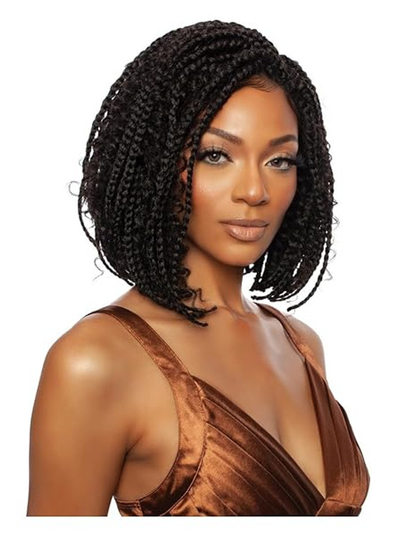 Red Carpet HD 4x4 Part Boho Box Braid 12" Wig  #1B