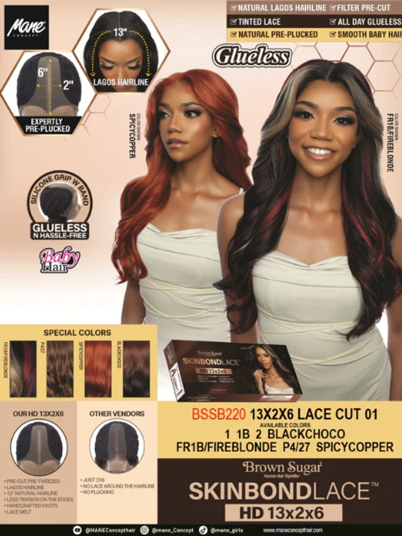 Mane Concept Brown Sugar  "13x2x6 Lace Cut 01" #1