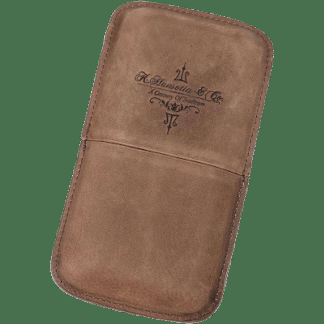 Brouk & Co. Ashton 3-Cigar Leather Case with Cutter
