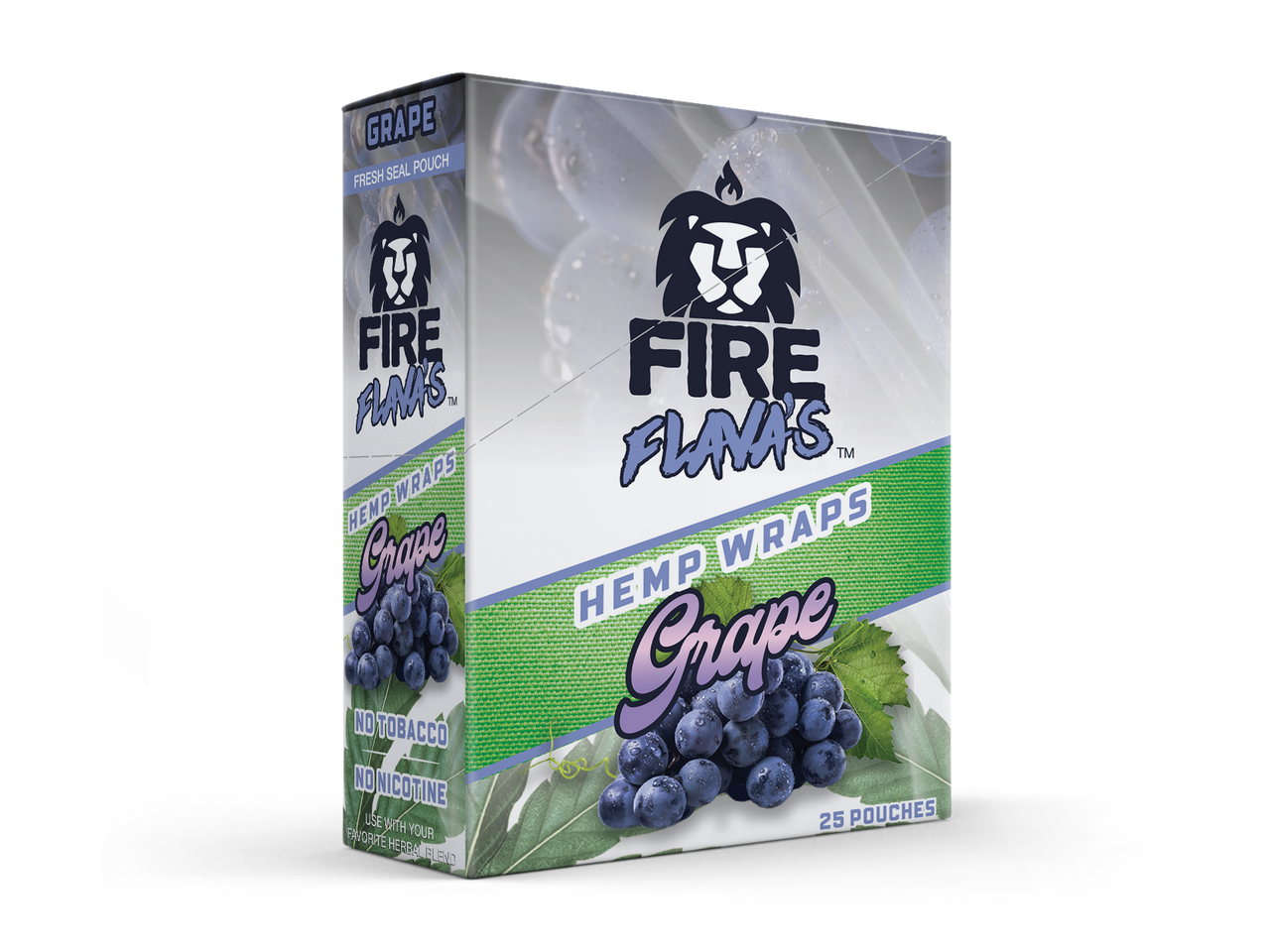 FIRE FLAVA S - HEMP WRAPS GRAPE 25 POUCHES