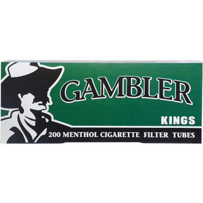 Gambler King Size Menthol Cigarette Filter Tubes - 5 Boxes of 200