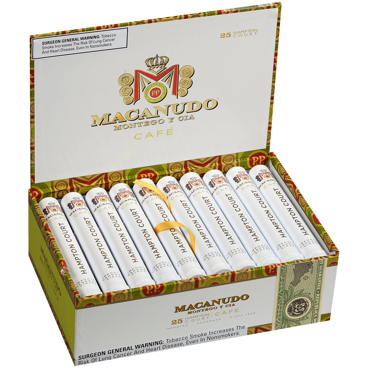 Macanudo Cigars Cafe Hampton Court Tubos 25 Ct. Box 5.50X42 Buitrago