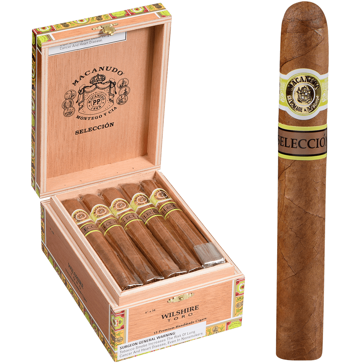 Macanudo Cigars Cafe Seleccion Wilshire Toro 15 Ct. Box - Premium