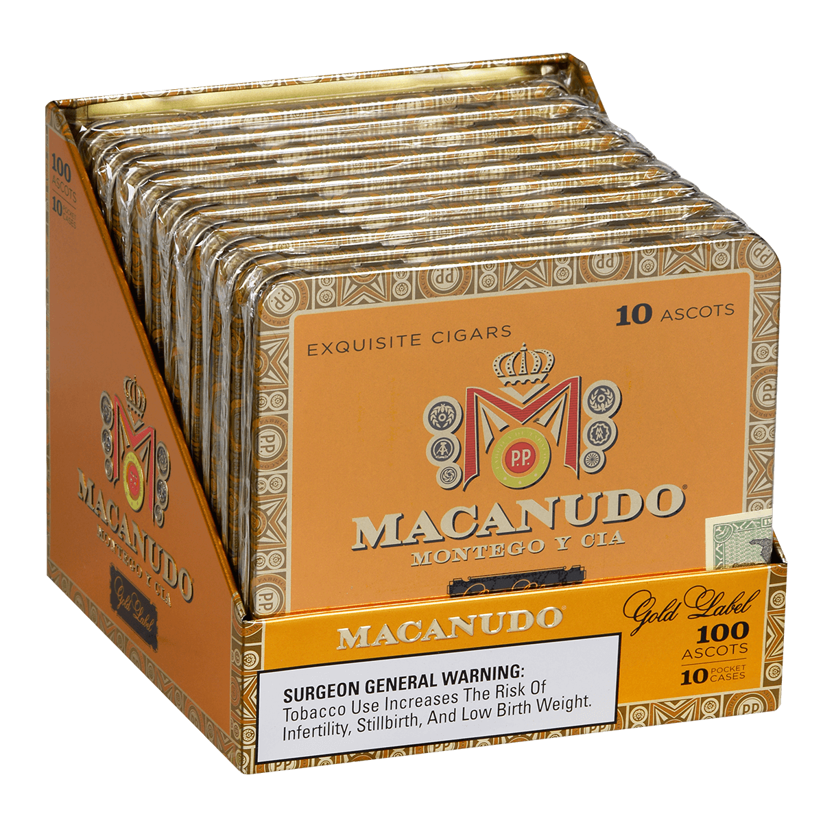 Macanudo Cigars Gold Label Ascots 10/10 Tins 4.19X32 ...