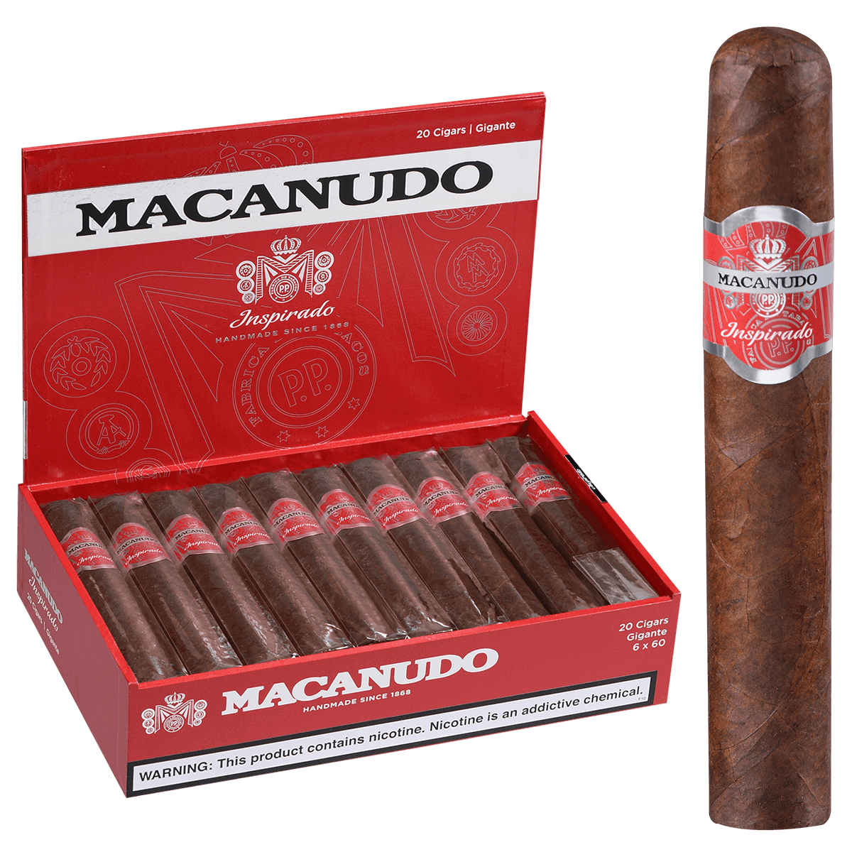 MACANUDO INSPIRADO RED GIGANTE  6X 60 20 CT BOX