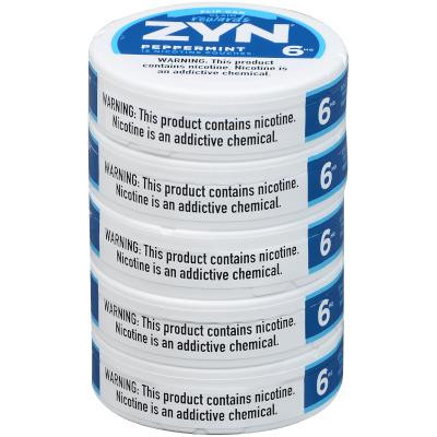 Zyn Nicotine Pouches Peppermint 6 Mg 1/5 Tins- Buitrago Cigars