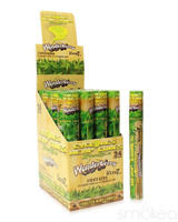 Show Cigars Cyclone Pre-Rolled Hemp Cones Wonderberry 24 Packs of 2, display of product packaging containing pre-rolled hemp cones with Wonderberry flavor in vibrant green packaging with cannabis leaf graphics.