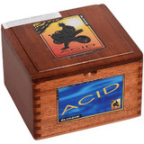 Drew Estate Acid Cigars Blue Blondie 40 Ct. Box, a wooden humidor box featuring the Acid logo and colorful graphic design.
