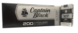 Scandinavian Tobacco Captain Black Little Cigars Sweet, packaging of 200 aromatic little cigars with a black and white design featuring a sailboat logo.