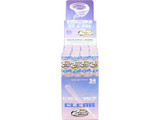 Cyclones Clear Pre-Rolls Cones 24Ct, image of a box containing 24 transparent pre-rolled cones by Cyclones with clear tips and packaging design.