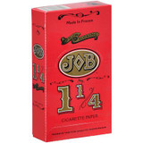 Republic Group JOB Cigarette Papers Orange 1 1/4 24/32Ct, a red box of cigarette rolling papers with gold and black accents, featuring the JOB logo and product details.