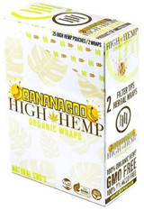 High Hemp Wraps High Hemp Organic Wraps Bananagoo 25Ct/2, product box showcasing banana-themed design and branding.
