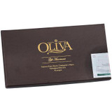 Oliva Cigars Oliva Sampler With Cutter 4 ct. Box, image showing a rectangular dark brown cigar box with the Oliva logo and gold lettering on the lid.