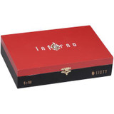 Inferno By Oliva Cigars 660 Double Toro 20 Ct. Box 6.00X60, red and black cigar box with silver latch and logo design.