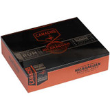 Camacho Nicaraguan Barrel-Aged Cigar Toro 20 Ct. Box, black and orange packaging with product details and branding.
