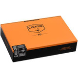 Camacho Connecticut Bxp Cigar Gordo 20 Ct. Box, orange packaging with black accents and logo, featuring the product name and seal of quality.